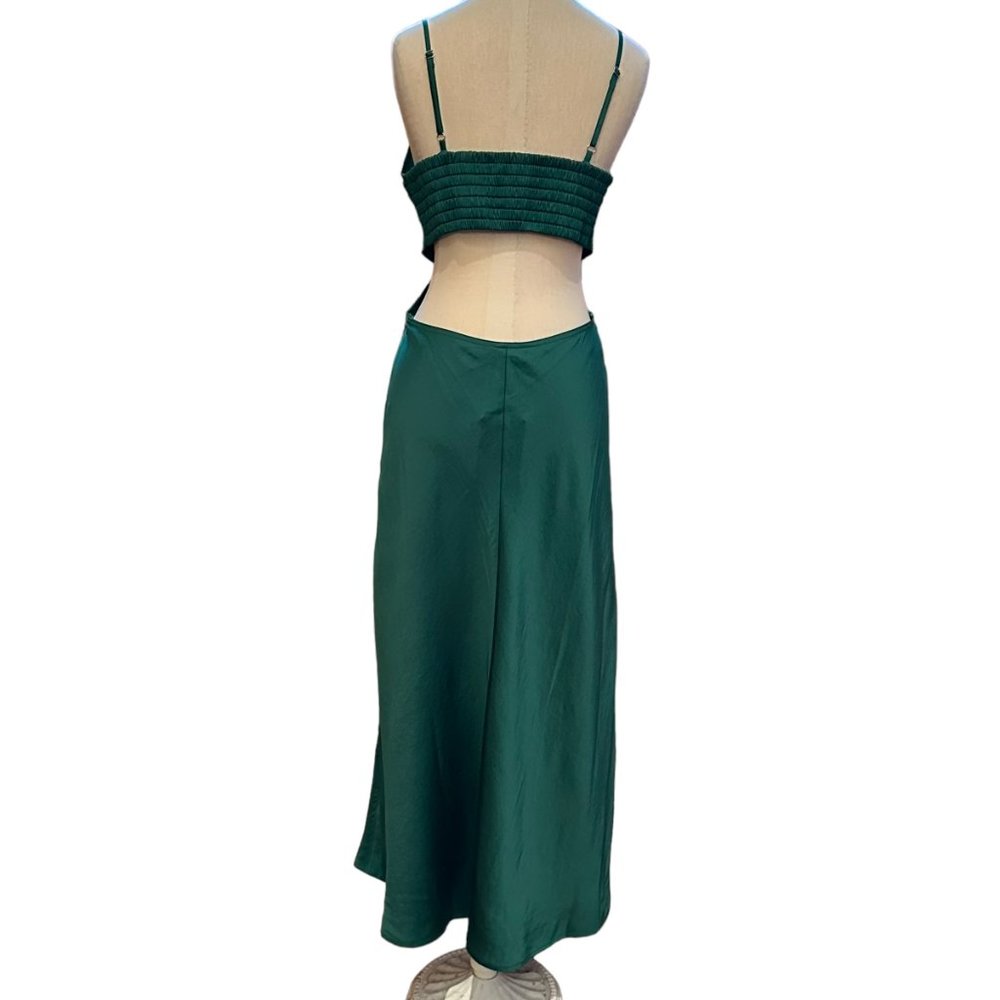 A.L.C. Emerald Green Satin Midi Dress - Picture 3 of 8
